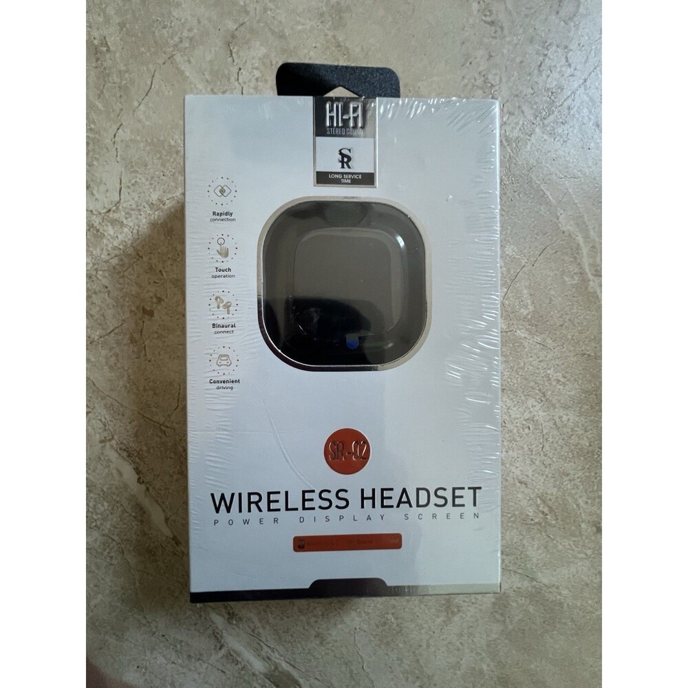 SR-02 Wireless Bluetooth Earbuds Hi-Fi Stereo Headset LED Power Display